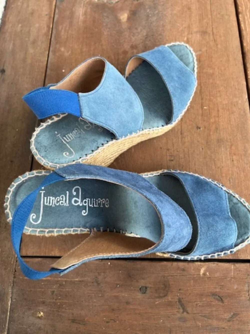 Juncal Aguirre Iris Tinta Blue Suede Wedges - NWOT - Picture 5 of 6